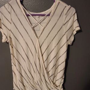 Maurices Stripe Crisscross front shirt